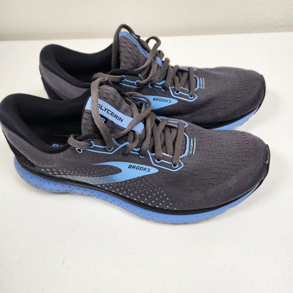 Brooks Glycerin Women's Athletic Shoes in Charcoal and Light Blue